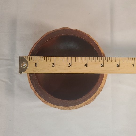 Vintage FTDA Made in USA Wood Resin Footed Bowl Pot Gourd Vine Leaf Design Fall - Picture 13 of 13